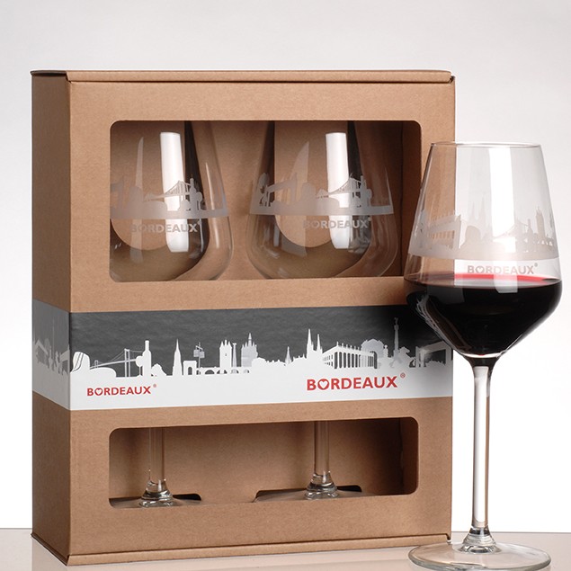 Lot de 2 verres à vin - BORDEAUX Skyline® - Bordeaux Shop