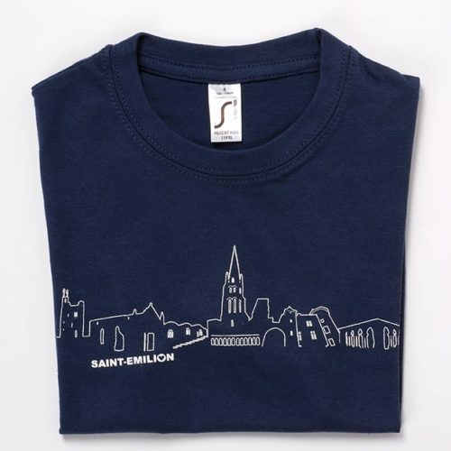 tee-shirt enfant souvenir saint-emilion bleu marine